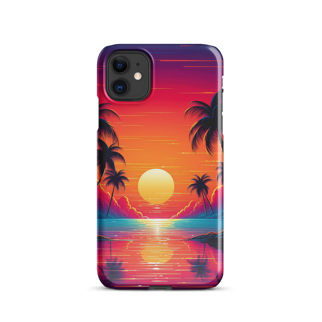 Sunset Over the Ocean-Neon / Snap case for iPhone®